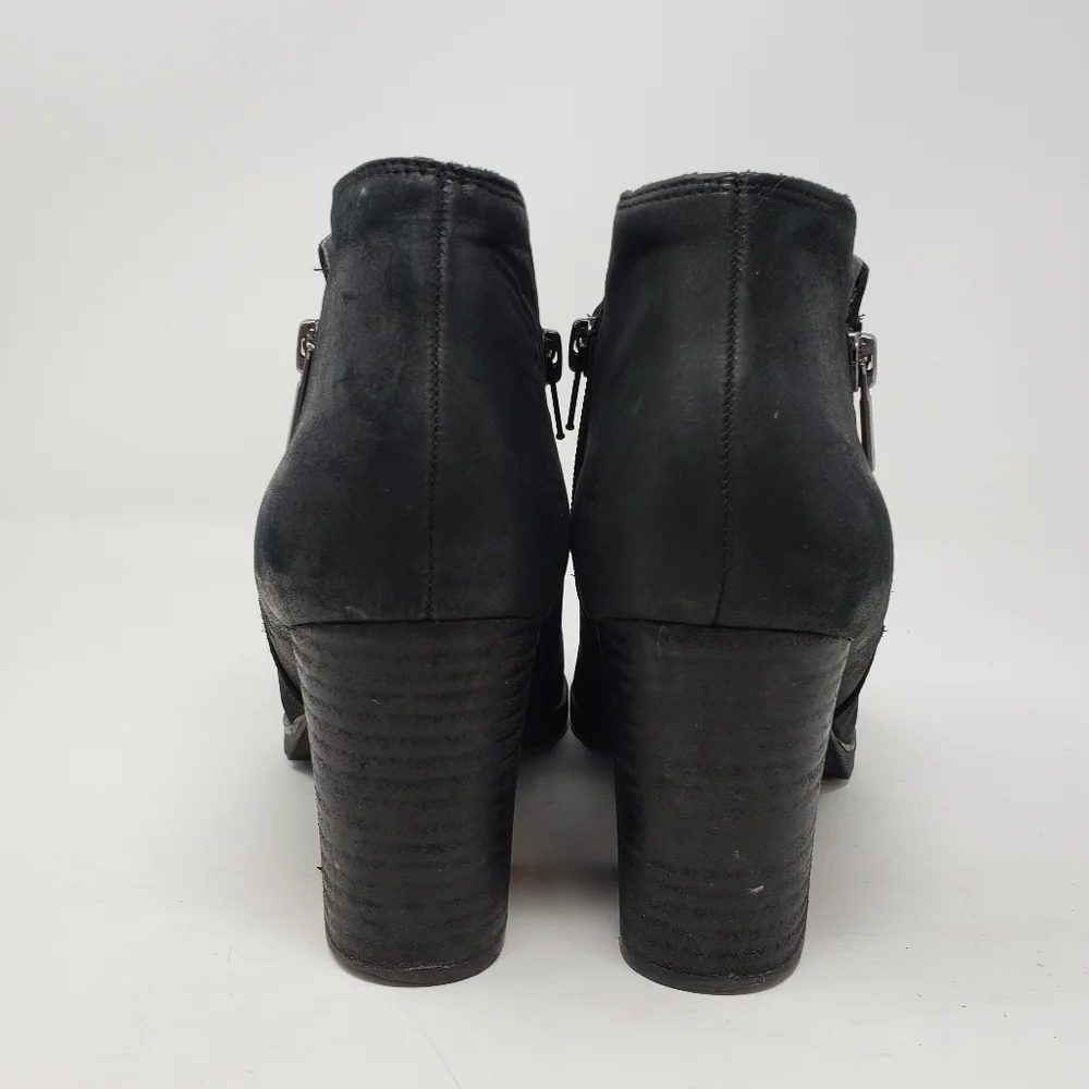 Lucky Brand Noryn Women’s Lug Sole Black Leather Ankle Boots Size 8.5